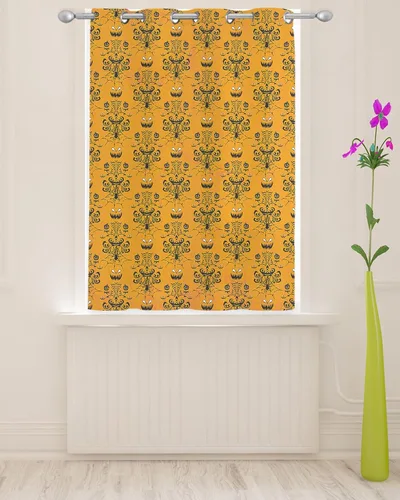Sheer Curtains 52x72 Inch Long Halloween Grimace Haunted Pumpkin Orange Semi Sheer Curtains Voile Grommet Drapes Chiffon Window Curtain for Living