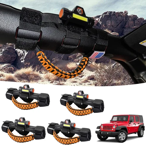 Miniatura 16 de GAIZON Paquete de 4 asas de agarre para Jeep Wrangler, accesorios Sahara Freedom Rubicon CJ YJ TJ JL JK LJ JLU JKU, Gladiator JT 1955-2023, Negro