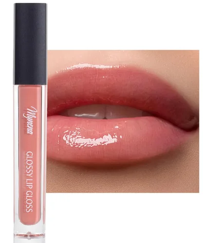 Miniatura 6 de Mynena Brillo de labios negro brillante – Lápiz labial líquido hidratante no pegajoso Fórmula ligera de alto brillo para labios suaves y jugosos