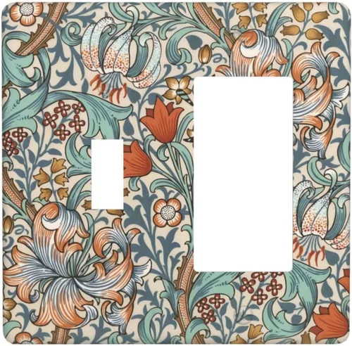 Miniatura 30 de Cubiertas Decorativas para Placas de Interruptor Bosque Primavera Hada Encantada País de las Maravillas Suelo Verde 2 Gang Cubierta de Interruptor