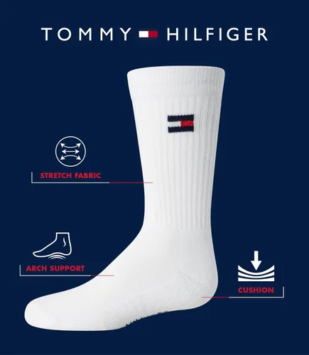 Miniatura 3 de Tommy Hilfiger Calcetines deportivos unisex para niños, calcetines acolchados (6 unidades)