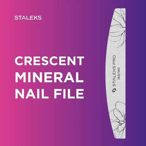 Miniatura 3 de STALEKS PRO Expert 40 Crescent - Lima de uñas mineral (grano 150/180, 25 piezas) – Lima profesional de doble cara para dar forma de uñas