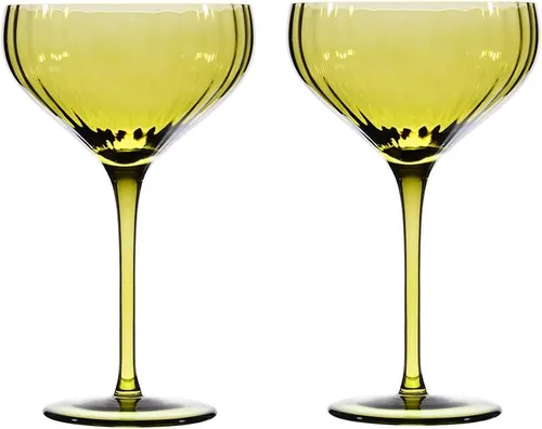 Juego de 2 copas de vino vintage de color verde copa de vino soplado a mano de cristal Martini copas de cóctel para boda/fiesta/bar, copas de