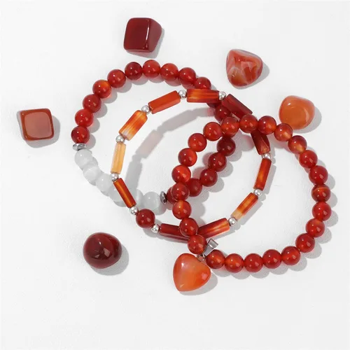 Miniatura 6 de Vinswet Pulseras de cuentas de cristal curativo para mujer, pulsera de piedras preciosas de piedra lunar de amatista natural, para aliviar