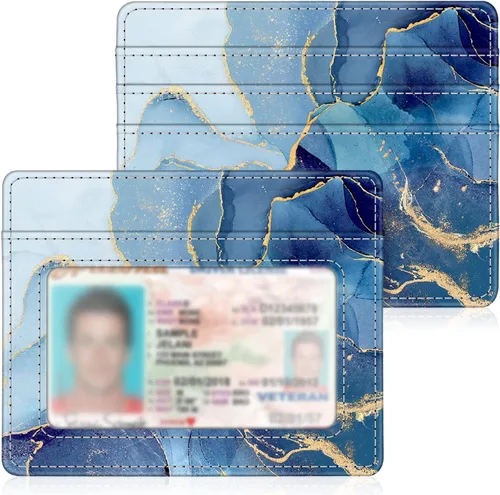 Miniatura 14 de Fintie Billetera delgada y minimalista para bolsillo frontal, con bloqueo RFID, tarjetero y ventana de identificación, para hombre o mujer