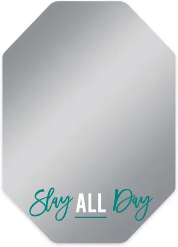 Canopy Street Slay - Espejo magnético para todo el día, 5 x 7 pulgadas, inastillable, octágono, inspirador, accesorio para casillero escolar,