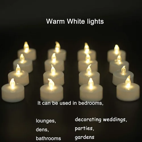Miniatura 7 de Velas LED de té, paquete de 100 velas sin llama, realistas y brillantes, parpadeantes de larga duración, 200 horas para celebración de vacaciones