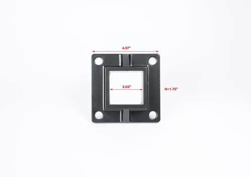 Miniatura 2 de Brida de poste de montaje en el suelo para poste de valla cuadrada de 2 pulgadas y barandilla de cubierta, resistente, aluminio, negro