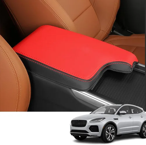 Miniatura 10 de Accesorios interiores personalizados para E-PACE EPACE 2018 2019 2020 2021 2022 2023 piel sintética para consola central reposabrazos cubierta