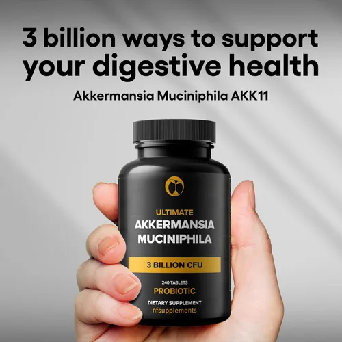 Miniatura 6 de Suplemento de probióticos Akkermansia Muciniphila 3 mil millones de CFU 240 tabletas de probióticos para hombres y mujeres, apoya la salud digestiva