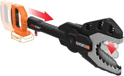 Sierra de cadena sin cable de litio Worx WG320 Max, 20 voltios, batería y cargador incluidos., + Cargador no incluido
