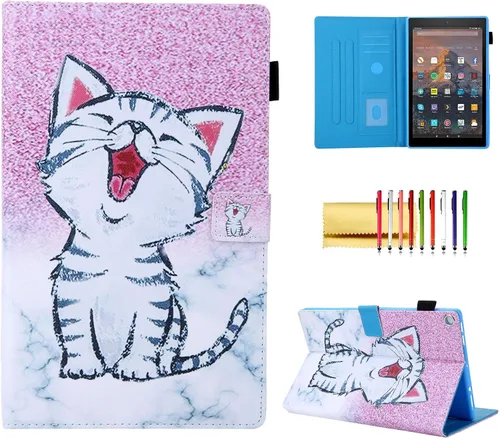 Miniatura 20 de Funda tipo cartera para tableta Amazon Fire HD 10 (5ª generación/7ª generación/9ª generación), soporte plegable delgado