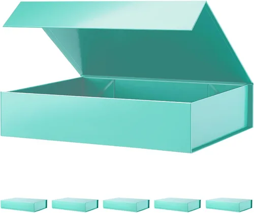 Miniatura 45 de PACKHOME Caja de regalo de 11.5 x 8 x 2.5 pulgadas, caja resistente para camisas con tapa magnética para múltiples ocasiones (negro brillante)