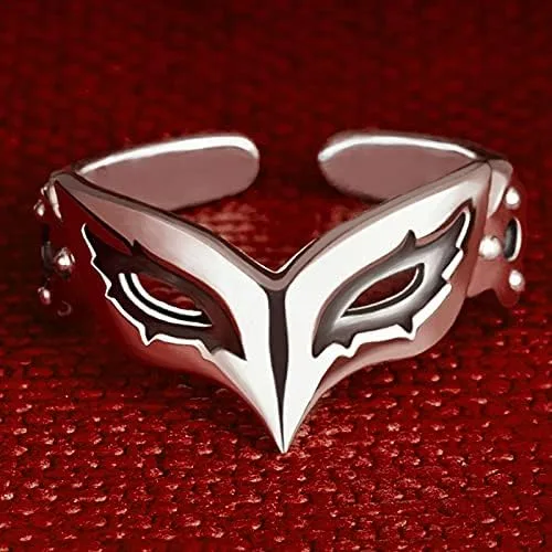 Miniatura 2 de Nuevo para Persona 5 Series Joker Máscara Anillo de Plata de Ley 925 Cosplay Prop Regalo