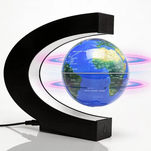 Miniatura 11 de Magnetic Levitation Floating Rotating World Globe with LED Frame Lights, C Shape Levitating Globe, Touch Switch Night Light, Cool Tech Gifts for Men