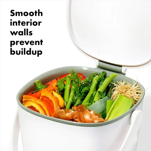 Miniatura 2 de OXO OXO Good Grips - Cubo de basura para compost (1,75 galones/6,62 L)., Blanco/Gris