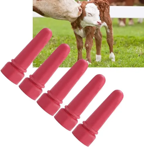 Miniatura 6 de Bebida de leche de ternero, 5 piezas de suministros de alimentación de animales de vaca pequeña pezón de leche de ternero 2.7 in de longitud de goma