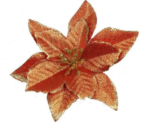 Miniatura 6 de YYCRAFT 12 flores artificiales de seda brillante con purpurina para decoración de árbol de Navidad (plata, 8 pulgadas)