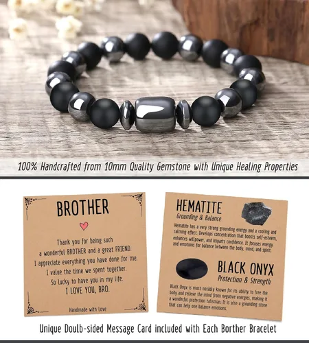 Miniatura 4 de Pulseras hechas a mano para hombres, regalos geniales para él, novio, marido, papá, hijo, abuelo, nieto, hermano, relleno de calcetines de Navidad