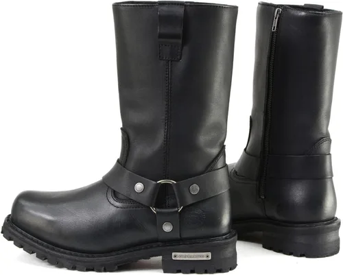 Miniatura 5 de Milwaukee Leather Botas impermeables para hombre, negras, de 11 pulgadas de ancho con puntera cuadrada, con arnés y cremallera MBM9061WP - 7W