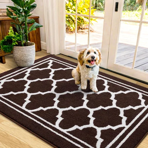 Miniatura 46 de Buganda Alfombra para Puerta Interior, Felpudo Resistente a la Suciedad y Absorbente, Antideslizante, Alfombras de Perfil Bajo para Entrada Marrón