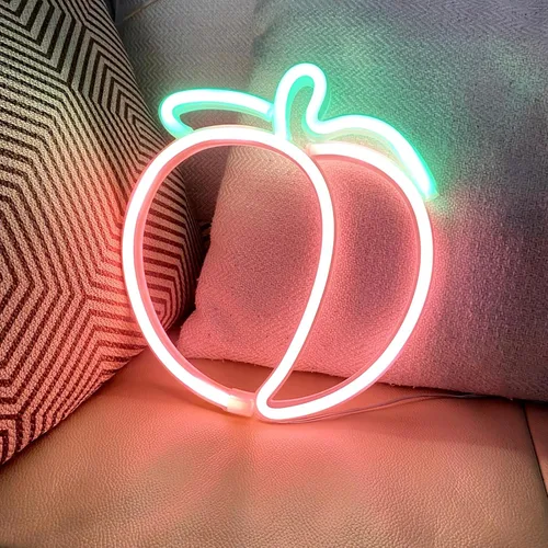 Miniatura 2 de Letrero de luz LED de neón de durazno, lámpara hecha a mano para pared, habitación, fiesta, hogar, bar, arte, Navidad, dormitorio, mesa, boda, Coral