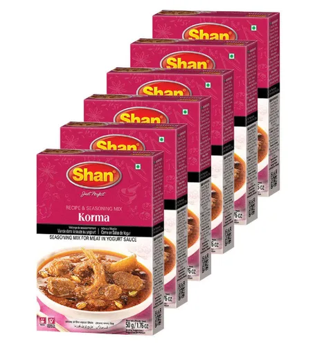 Miniatura 337 de Shan Korma Recipe and Seasoning Mix 1.76 oz (50g) - Spice Powder for Traditional Meat in Yogurt Sauce - Suitable for Vegetarians - Airtight Bag in a