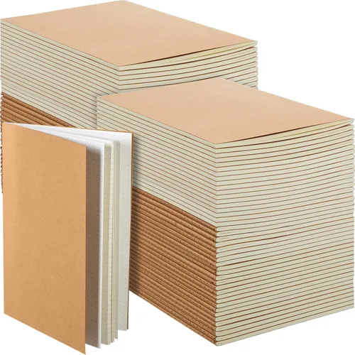 Miniatura 25 de Mimorou 100 piezas de cuadernos diarios a granel - Cuadernos kraft de tapa blanda A5 pequeños de 5.5 pulgadas x 8.3 pulgadas con 60 páginas 30 hojas