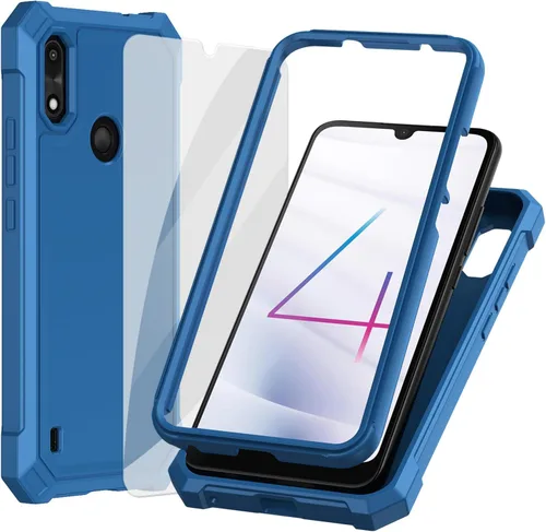 Ailiber Funda para teléfono celular Gabb Phone 4, protector de pantalla Gabb Phone 4, protector de doble capa, parachoques de TPU en esquina a Azul