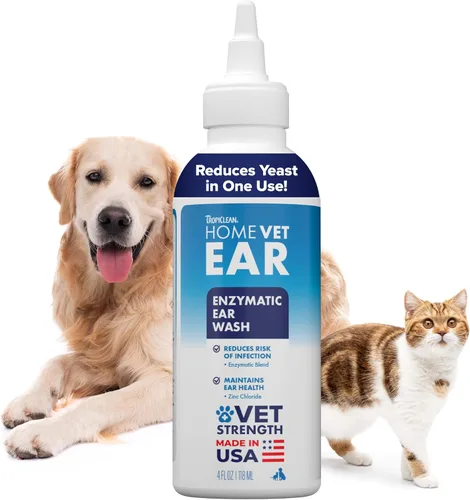 Miniatura 10 de TropiClean HomeVet Gotas medicinales para los oídos para perros, tratamiento de levadura y hongos recomendado por veterinarios, limpiador diario