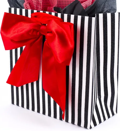 Miniatura 3 de Hallmark - Bolsa de regalo grande insignia con papel de seda (lazo rojo)