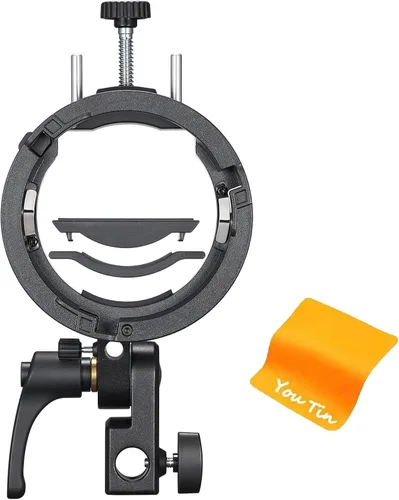 Godox S3 Flash Bracket Supports Bowens Mount, Supports ±90° Angle Rotation, Compatible with GODOX V100/V1PRO Series Round Head Lights, V860II,