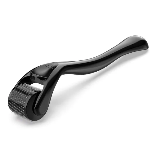 Rodillo Derma de titanio con 540 agujas para cara, barba y cabello, rodillo de masaje suave para rutina diaria de cuidado de la piel, adecuado para