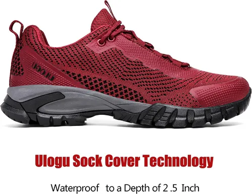 Miniatura 11 de ulogu Zapatos de senderismo impermeables para hombres y mujeres, cómodos, ligeros, antideslizantes, para caminar todo el día, para trabajar y caminar