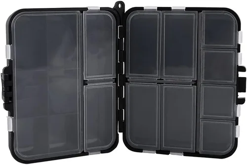 Miniatura 7 de Cajas de aparejos de pesca, caja organizadora de pesca portátil, 26 compartimentos individuales, caja de almacenamiento de cebos de pesca, caja