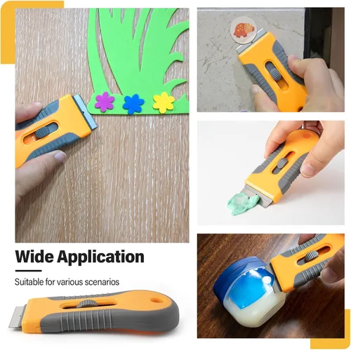 Miniatura 8 de Gomake Herramienta raspadora de hoja de afeitar, raspador de pintura de pared, raspador de vidrio con cuchillas de afeitar adicionales