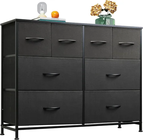 Miniatura 9 de WLIVE Cómoda para dormitorio con 8 cajones, cómoda de tela ancha para almacenamiento y organización, cómodas de dormitorio, cajonera para sala