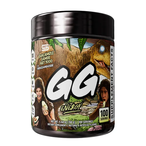 Gamer Supps GG® Energy - Guacamole Gamer Fart 9000 por TheRussianBadger (100 porciones) – Mezcla energética gaming y nootrópica apta para keto, sin