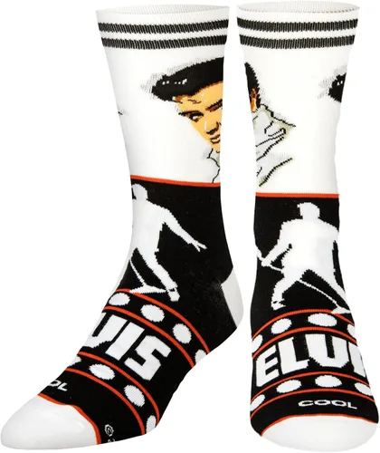Miniatura 2 de Odd Sox, Elvis Presley, The King of Rock N Roll - Calcetines para hombre, divertidos regalos de coleccionista, Negro