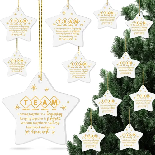 Miniatura 10 de Sieral 10 Piezas Adornos Navideños de Agradecimiento para Compañeros de Trabajo Regalo de Apreciación para Empleados a Granel Adorno Colgante