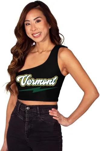 Miniatura 38 de Lojobands Camiseta sin mangas de un hombro para mujer, para portón trasero, talla única Miami University Redhawks - Negro