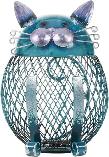Miniatura 9 de Alcancía de metal para adultos, banco de dinero de animales con tapa inferior, regalos creativos y prácticos para gatos amantes de los gatos
