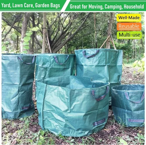 Miniatura 6 de Paquete de 3 bolsas profesionales de 63 galones para césped y jardín, grandes (D31, 19 pulgadas de alto), con guantes de jardinería, estándar, bolsa
