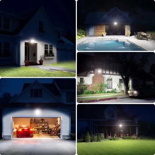 Miniatura 7 de intelamp Luces solares impermeables para exteriores, 20000 mAh, 2000 lúmenes, reflector exterior con control remoto con cable de 16.4 pies