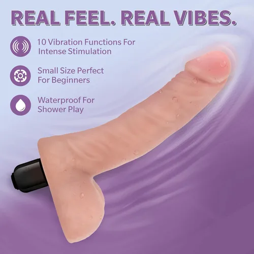 Miniatura 4 de Consolador vibrador Blush de 5.5 pulgadas para principiantes, 10 funciones vibratorias para estimulación intensa, estimulación del punto G, polla