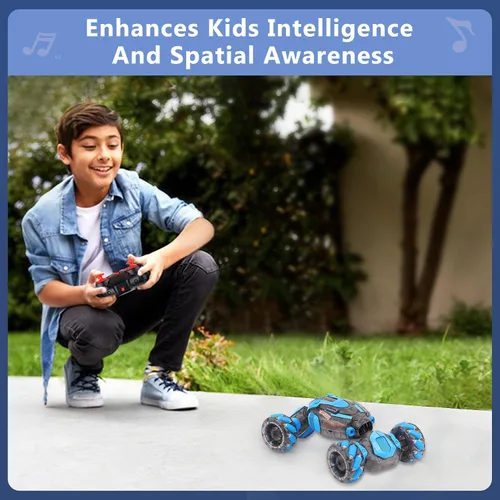 Miniatura 7 de Auto de acrobacias RC con detección de gestos para niños, juguetes de control remoto para niños de 5 a 7 años, 6 a 8, 9, 10, 11, 12 años, regalos