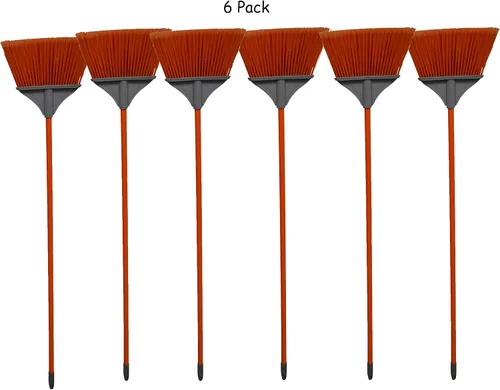 Miniatura 2 de IMUSA Escoba triangular para interiores o exteriores de Estados Unidos (paquete de 6) con mango de metal naranja