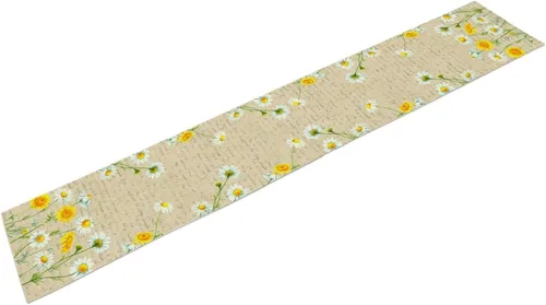 Miniatura 6 de Camino de mesa de primavera con margaritas, rústico, de temporada, con margaritas, acuarela, letras vintage, cocina, comedor, cocina, sala de estar