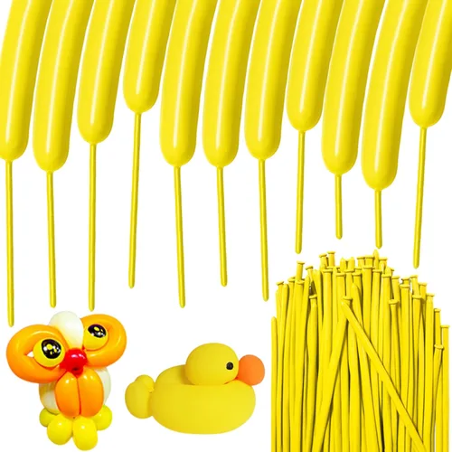 Miniatura 19 de 100Pcs Globos Negros 260, Globos Largos para Atar Arco de Globos, Globos Largos y Finos para Torcer Globos de Animales, Globos para Cumpleaños