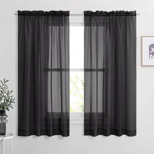 Miniatura 8 de NICETOWN Cortinas traslúcidas blancas de 63 pulgadas de largo para dormitorio, cortinas de gasa translúcida con bolsillo para barra, paneles
